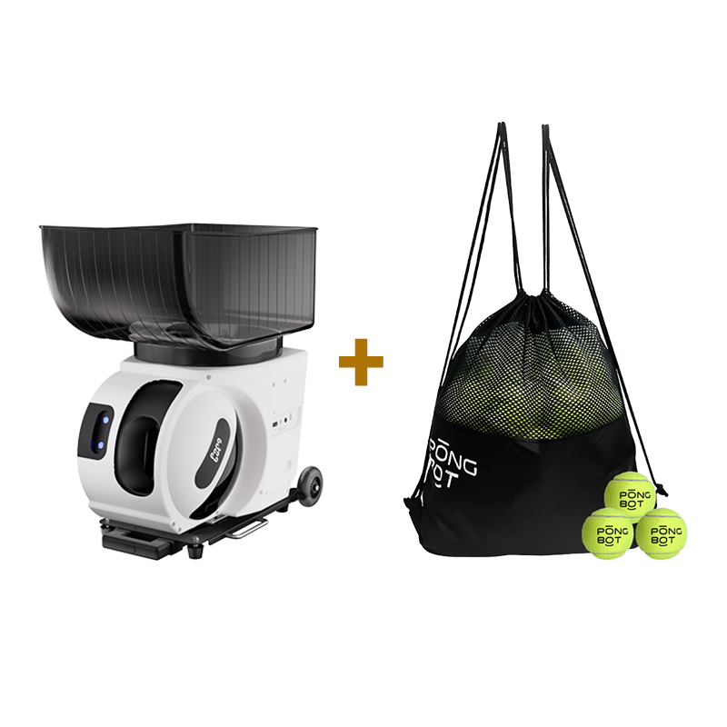 Pace S Pro mit Balltasche und Tennisbällen